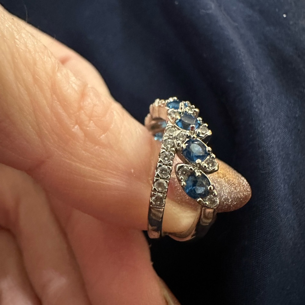 Dazzling Blue and Silver Women's Ring - Picture 10 of 11